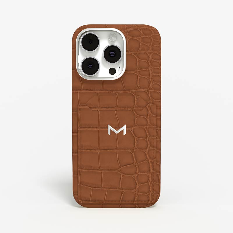 Personnalisation Cardholder Case for iPhone 15 Pro in Alligator