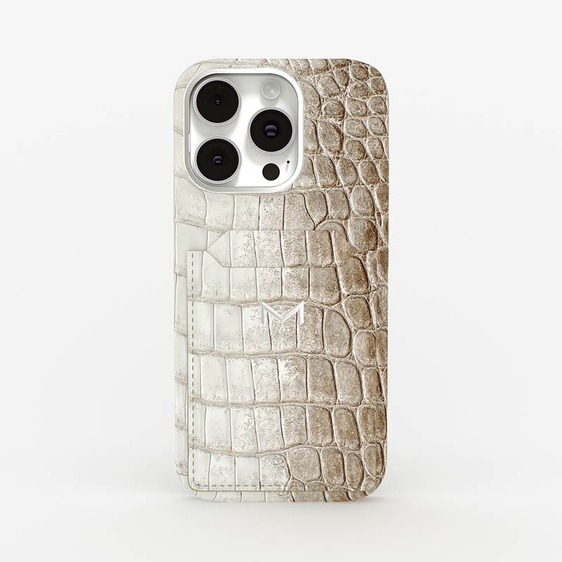 Personnalisation Cardholder Case for iPhone 15 Pro in Crocodile Himalaya