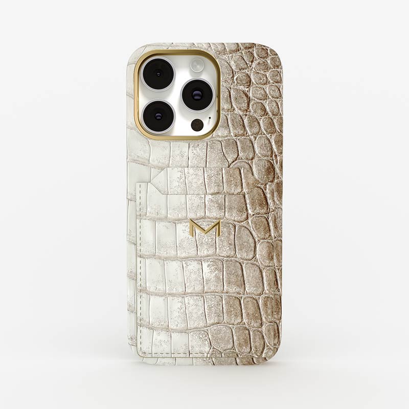 Personnalisation Cardholder Case for iPhone 16 Pro in Crocodile Himalaya