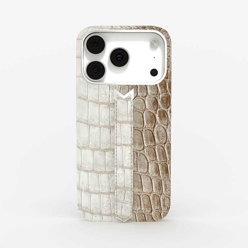 Personnalisation Finger Strap Case for iPhone 17 Pro in Crocodile Himalaya