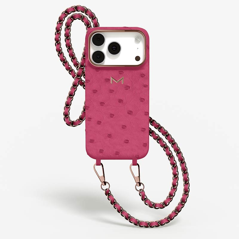 Necklace Case for iPhone 17 Pro in Ostrich Necklace Case for iPhone 17 Pro in Ostrich